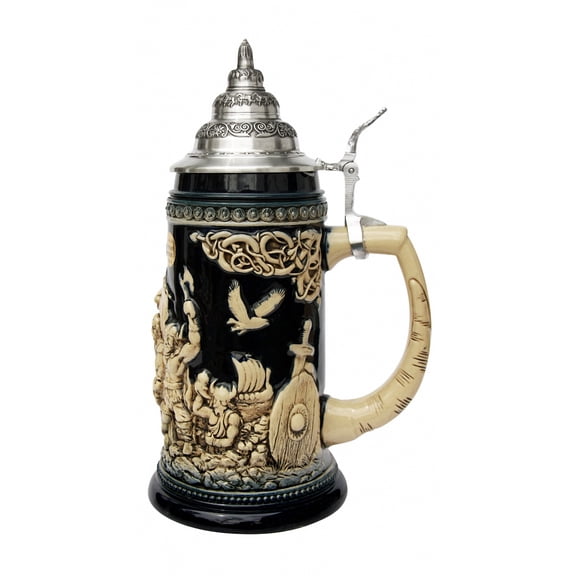 German Beer Stein Viking stein Leif the red Erikssen 0.75 litre