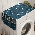 thumbnail image 1 of Nautical Washing Machine Organizer, Frock of Frolicking Sharks and Fish Herds Diving Wildlife Exotic Deep Sea Ocean, Anti-slip Fabric Top Cover for Washer and Dryer, Slate Blue, by Ambesonne, 1 of 1