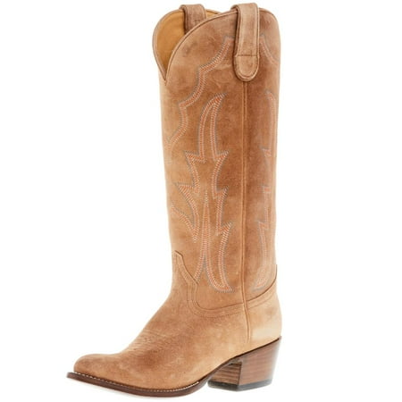 

Macie Bean Womens M5229 Women s Mind Your Own Biscuits 15 In Tobacco Suede Top Cowgirl Boot 6 M Tan