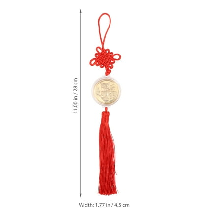 

NICEXMAS 5Pcs Year of Tiger Coin Pendants Chinese Knot Tassel Car Bag Pendant Decoration