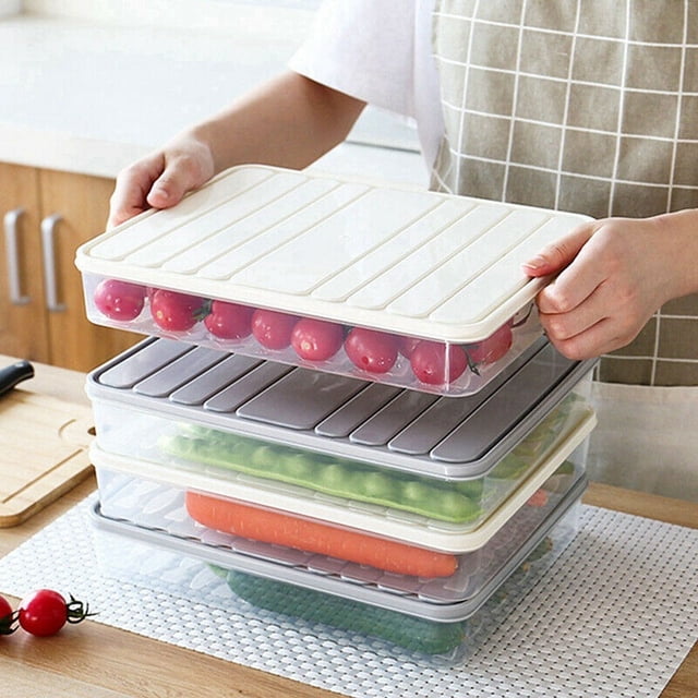 Refrigerator Kitchen Storage Boxes Food Preservation Storage Box Plastic Freezer Space Saver Food Container