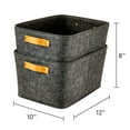 thumbnail image 5 of Mainstays Medium Felt Decorative Storage Basket, Dark Heather Grey, Set of 2, 5 of 5