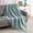 Aqua, variant on Navy Throw Blanket Textured Solid Soft Sofa Couch Decorative Knitted Blanket, 60" x 80" Navy