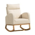 thumbnail image 4 of Modern Accent Rocking Chair Nursery Chair, Upholstered Nursery Rocker Glider Chairs, Rocker Chair with Side Pocket, Wood Legs Accent Chair, Comfy Nursery Glider Armchair for Living Room, Bedroom, 4 of 7
