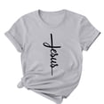 thumbnail image 3 of Camisetas de Cuello de Tripulación de Manga Corta para las Mujeres Cartas de Impresión de Pascua Camiseta de Manga Corta, Spandex de Poliéster, 3 of 5