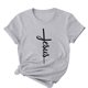 thumbnail image 5 of Camisetas de Cuello de Tripulación de Manga Corta para las Mujeres Cartas de Impresión de Pascua Camiseta de Manga Corta, Spandex de Poliéster, 5 of 5