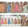 thumbnail image 4 of GRACE & GRANDEUR Women's Plus Size St. Patrick's Day Short Sleeves Square Neck Smocked Boho Floral Maxi Dresses 1X Yellow, 4 of 7