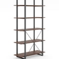 thumbnail image 4 of Bowery Hill Contemporary Engineered Wood 5-Shelf Bookcase in Walnut Brown Stain, 4 of 11