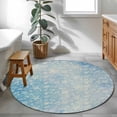 thumbnail image 3 of Blue Coastal Round Area Rug 3Ft Washable Small Circle Rugs for Kitchen Entryway, Summer Ocean Starfish Conch Seashells Non-Slip Carpet Floor Mats Indoor Outdoor Carpet Runner Aesthetic Home Decor, 3 of 8