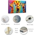 thumbnail image 5 of ZHONGYUTONG Giraffe Family Canvas Wall Art Colorful Animal Painting Prints Funny Giraffe Abstract Posters Wall Decor for Nursery Baby Room Framed (16.00" x 24.00"), 5 of 6