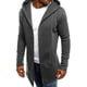 thumbnail image 3 of Chaquetas informales para hombre, con capucha empalmada para hombre, gabardina lisa, cárdigan largo, 3 of 5