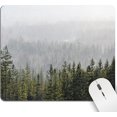 thumbnail image 1 of Tree Mouse Pad Green Misty Mountain - Nature Landscape Square, Foggy Fir Forest Valley, Small Washable Computer Wireless Mouse Pad for Laptop Gaming Office Home, 1 of 6