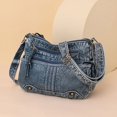 thumbnail image 2 of Bolsos cruzados versátiles de mezclilla Bolsos de mujer con cremallera sólida en oferta 2024 Bolsos de hombro de alta capacidad con hilo de coser de alta calidad, 2 of 5
