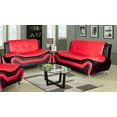 thumbnail image 4 of 3 Piece Living Room Set Living Room Sofa Set, 3 piece, Sofa\Loveseat\Chair, Black & Red Color, Faux Leather Upholstery Material, 4 of 10