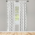 thumbnail image 3 of Ambesonne Celestial Curtains, Cartoon Star Pattern Work, Pair of 28"x95", White and Charcoal Grey, 3 of 5