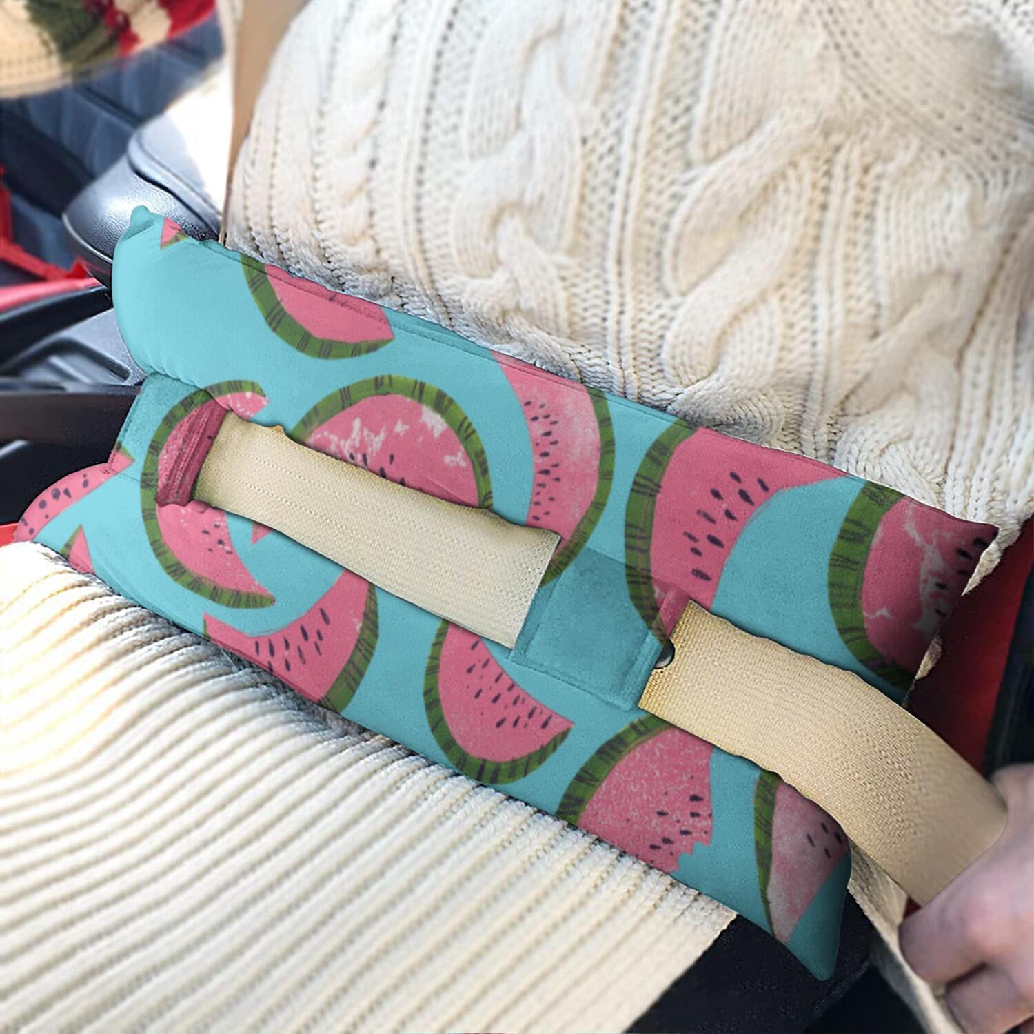 Fresh Watermelon Aesthetic Mastectomy Cushion - Universal Fit Seatbelt Pillow for Breast Surgery Recovery