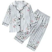 Bovxnpu Outfits Set Polka Long Sleeve Satin Like Top Pants 2 Piece Winter Outfits (Girl's or Boy's)