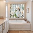 thumbnail image 3 of White Floral Kitchen Curtains 84 Inch Length, Pastoral Farmhouse Magnolia Flowers Leaves Grommet Top Bedroom Living Room Curtains, Light Filtering Cafe Curtain Drapes 2 Panels Set 104''x84'', 3 of 9