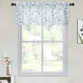 thumbnail image 6 of Haperlare 52" W x 15" L Sheer Valance Curtains Leaf Embroidered Kitchen Voile Valances Cafe Curtains Semi Sheer Bathroom Curtain Windows, Gray, 1 Panel, 6 of 6