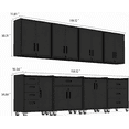 thumbnail image 3 of IKIMI 8-Piece Heavy Duty Garage Cabinet System with Workbench, Lockable Steel Storage Cabinets, Modular Tool Storage Organizer for Garage & Workshop , Black, 3 of 10
