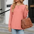 thumbnail image 5 of Timegard Hauts pour Femmes Col Rond Rayé Manches Longues T-Shirts Basiques Automne Décontracté Ample Confortable, 5 of 5