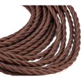 thumbnail image 3 of 10 Meters 3-Conductor Brown Braided Electrical Cable Vintage Antique Fabric Covered Fabric Twisted Electrical Wire for DIY Industrial Ceiling Lamp 1pc Br, 3 of 5