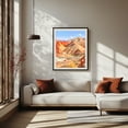 thumbnail image 2 of Where the Earth Wears Fire and the Sky Whispers Peace - Mixed Media Desert Landscape Nature Mountain Scenic Travel Poster Black Framed Wall Art Print 9 x 12 inches, 2 of 4