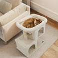 thumbnail image 2 of Gymax 25.5'' Cat Tree w/2 Large Condo Padded Top Perch Sisal Scratching Posts for Cats Beige, 2 of 10