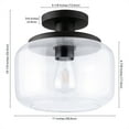 thumbnail image 2 of Henn&Hart 11"W Metal Semi Flush Mount Light in Blackened Bronze, 2 of 7