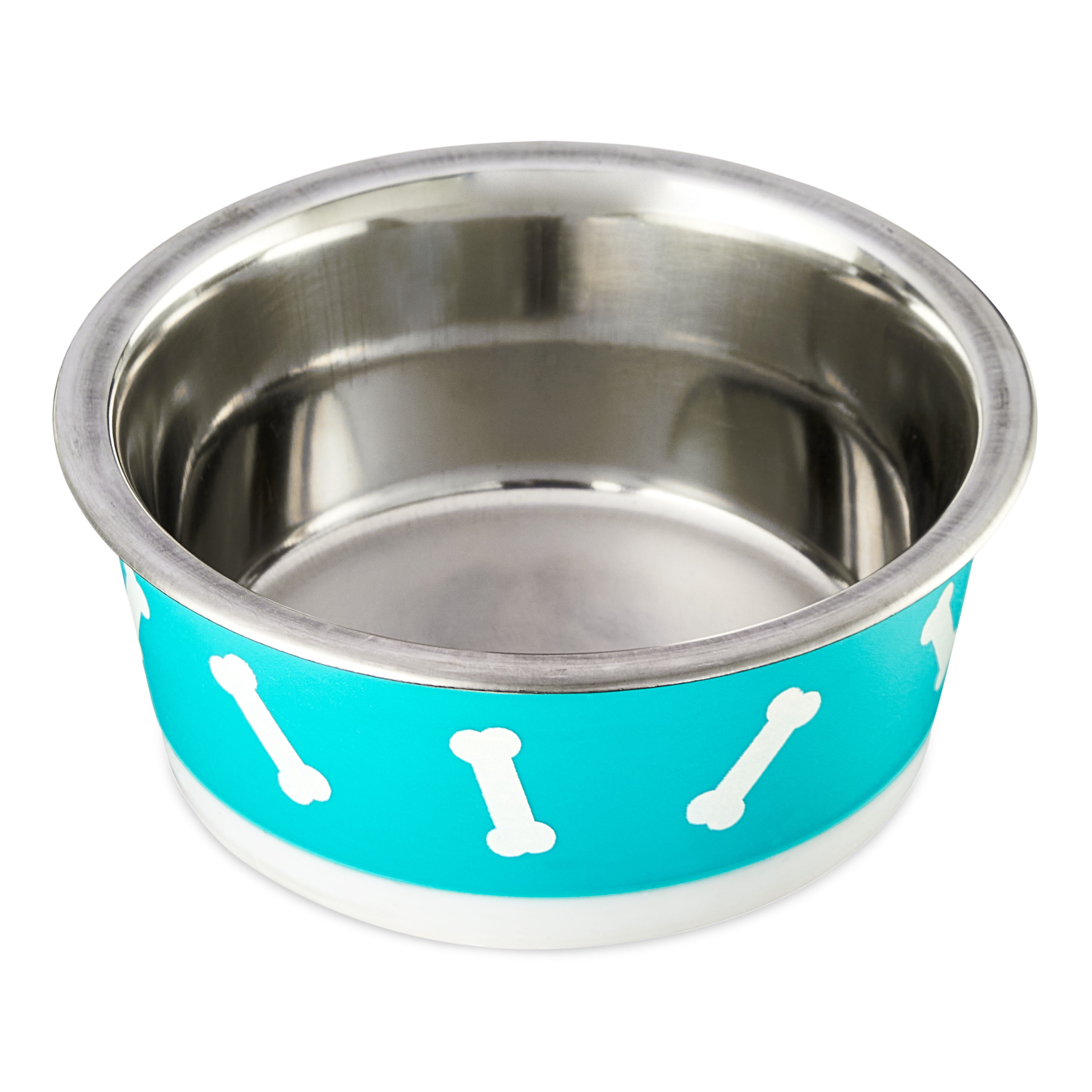 Vibrant Life Small Stainless Steel Dog Bowl, Teal, 12 Fluid Ounce Capacity