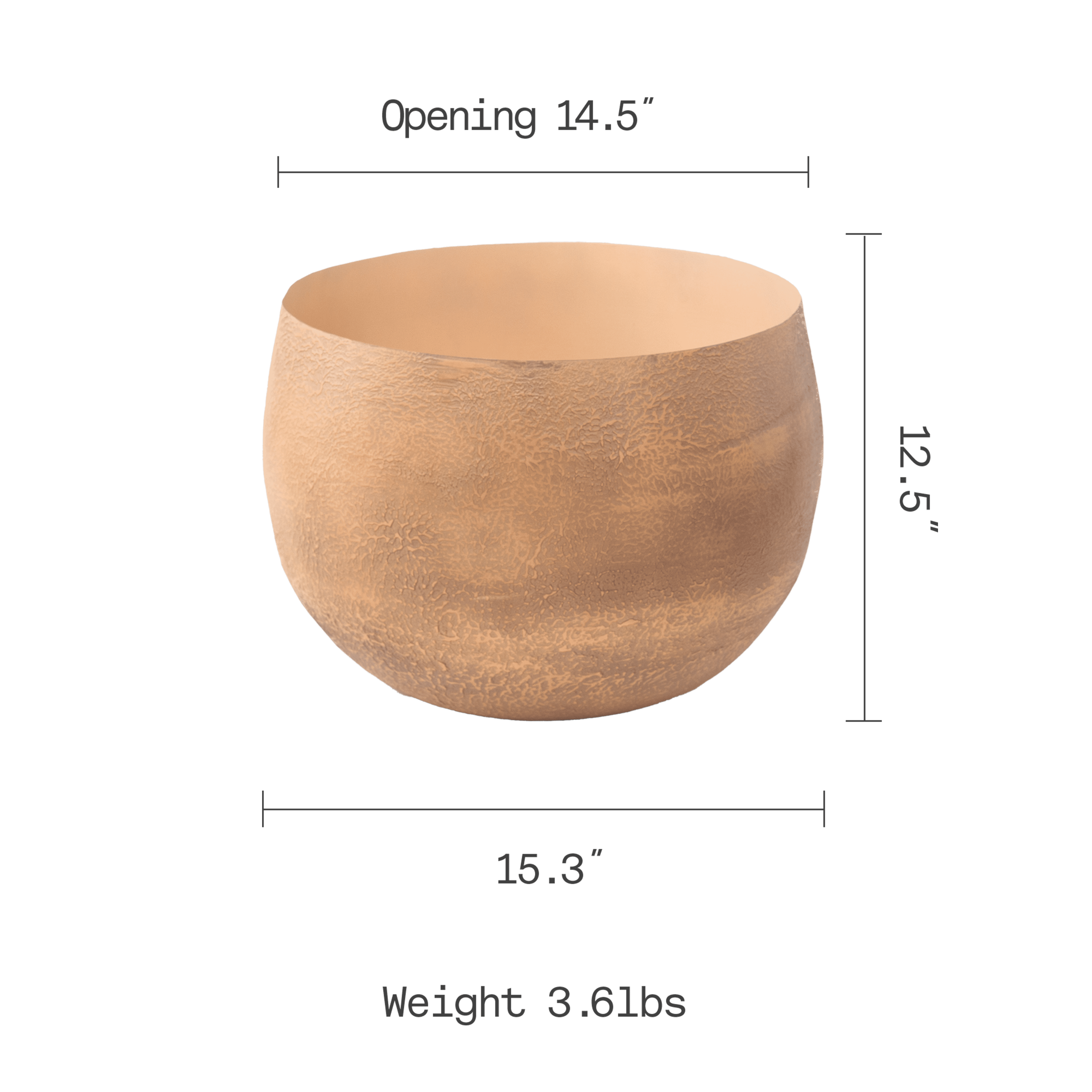 Fab Habitat Eden Handmade Round Metal Planters in Mouse Finish with Drainage Holes