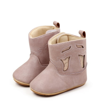 Mildsown Baby Girl Boy Boots Vintage Hollow Out Walking Shoes for Winter Fall