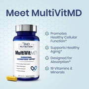 1MD Nutrition MultiVitMD Daily Multivitamin for Adults 50+ | 19 Essential Vitamins & Minerals | Supports Healthy Aging & Immune Health | 30 Capsules