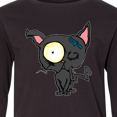 thumbnail image 4 of Inktastic Goth Animals Pets Black Cat Long Sleeve Youth T-Shirt, 4 of 5
