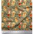 thumbnail image 1 of Soimoi Poly Georgette Fabric Footprint,Dog & Cat Animal Printed Fabric 1 Yard 52 Inch Wide, 1 of 3