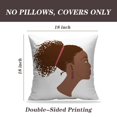 thumbnail image 2 of LALILO Throw Pillow Covers Portrait Beautiful African American Cushion Cover 18" x 18", 2 Pack, 2 of 6