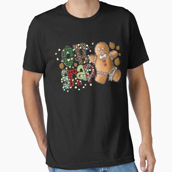 Oh Snap Gingerbread Funny Christmas Cookie Art Holiday Pun Unisex T-Shirt, up to size 5XL