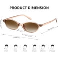 thumbnail image 5 of FEISEDY Retro Oval Cat Eye Sunglasses for Women 90s Narrow Lightweight Shades Y2k Trendy Sunnies B0257, 5 of 13