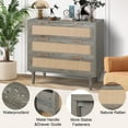 thumbnail image 2 of LAZZO 3 Drawer Dresser for Bedroom, Rattan Dresser, Gray, 2 of 6