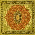 thumbnail image 1 of Ahgly Company Indoor Square Medallion Yellow Traditional Area Rugs, 6' Square, 1 of 4