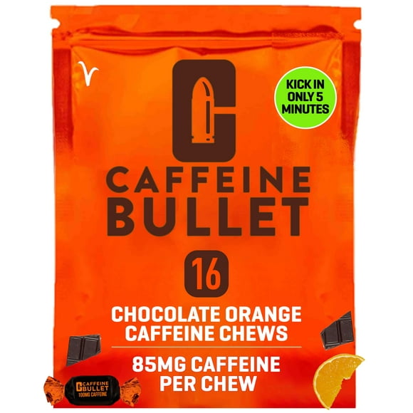 Energy Chews Caffeine Bullet, chocolate y naranja, 4 x 85 mg