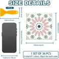 thumbnail image 2 of 36 Pcs Pink and Green Patten Tile Sticker Geometric Flower Shapes Peel and Stick Wall Stickers Waterproof Self Adhesive Stick on Tile Decals for Kitchen Bathroom Wall Art Decor 4×4 Inch Colorful, 2 of 9