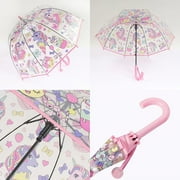 1pc New Colorful Princess Umbrella With Bag Edge Cute Transparent Plastic Printed Unicorn Umbrella