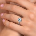 thumbnail image 4 of Gem Stone King 10K White Gold Sky Blue Topaz and Lab Grown Diamond Engagement Ring for Women | 2.70 Cttw | Round 8MM | Gemstone November Birthstone | Size 5, 4 of 6