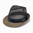 thumbnail image 5 of Summer Panama Straw Fedora Hats for Men Women Trilby Hat Foldable Short Brim Panama Beach Hat Mesh Sun Hat Coffee Free Size(Free Size), 5 of 5