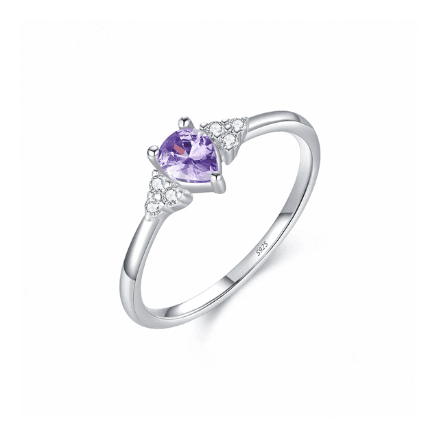 Anillo Plata Real 925 Con Piedra Amatista Dama Promesa Xtellar plateado