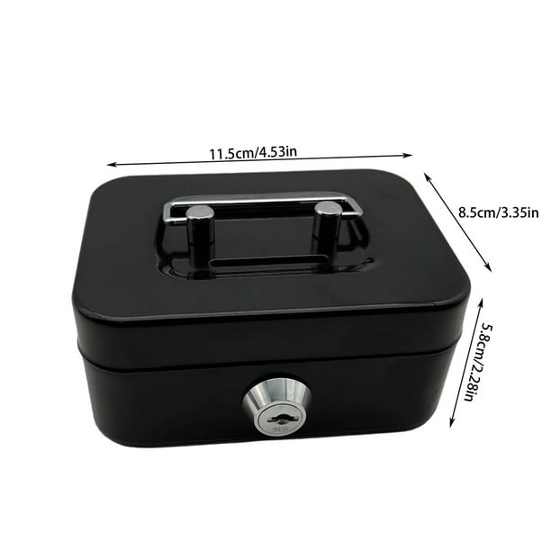 Metal Cash Box with Lock Storage Small 4.53 x 3.78 x 2.28