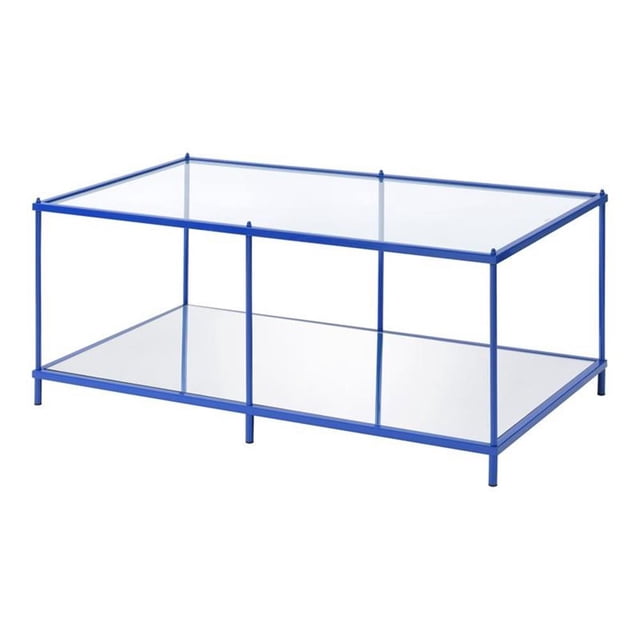 Furniture of America Mendry Table Basse en Métal à 1 Tablette, Bleu