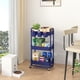 thumbnail image 4 of Carrito utilitario JIUYOTREE de plástico de 3 niveles, color azul enrollable, 4 of 8