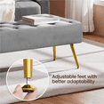 thumbnail image 5 of Yaheetech Velvet Upholstered Button Tufted Footstool Bench for Bedroom, Gray, 5 of 9